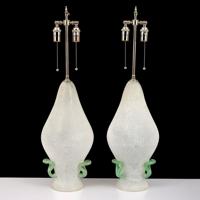 Pair of Scavo Murano Lamps, Manner of Alfredo Barbini - Sold for $2,250 on 11-06-2021 (Lot 18).jpg